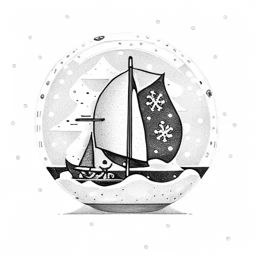Sailboat Inside Snow Globe