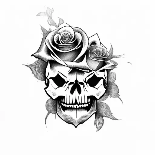 Skull With Rose