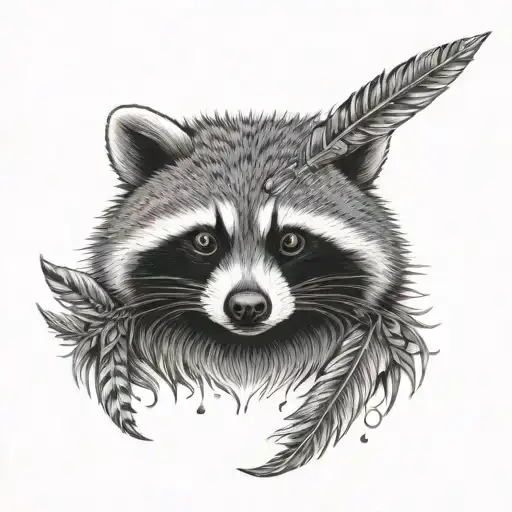 Raccoon Dog Fishing Feather Knife