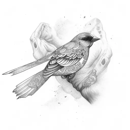 Bird Holding A Scroll