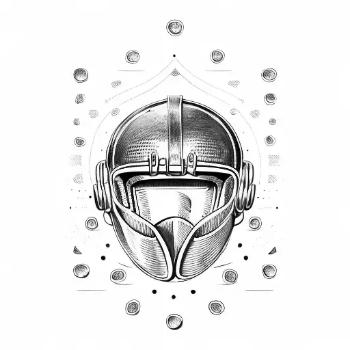 Helmet Football White Musical Notes