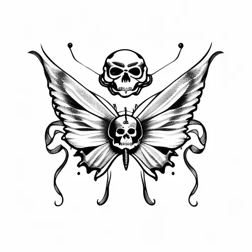 Butterfly With Pirate Ship Picture Inside Of This Wings