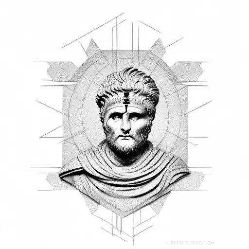 Statue Of Ceasar Black And Grey