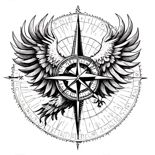 Compass And Phoenix Rising