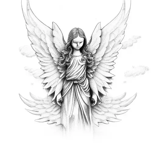 Angel Statue Small With Wings