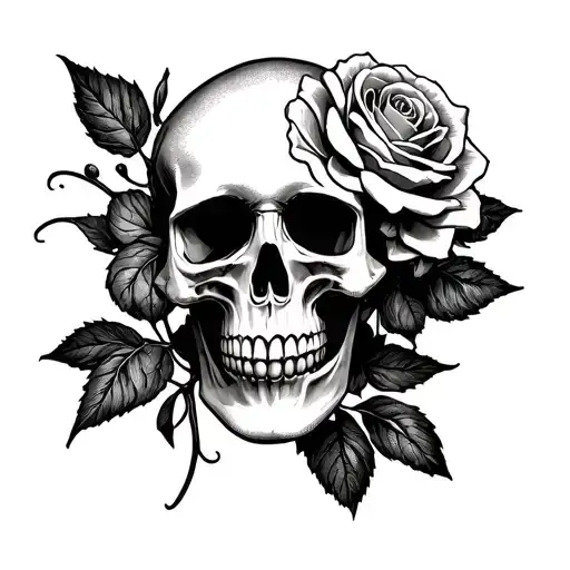 Skull And Rose
