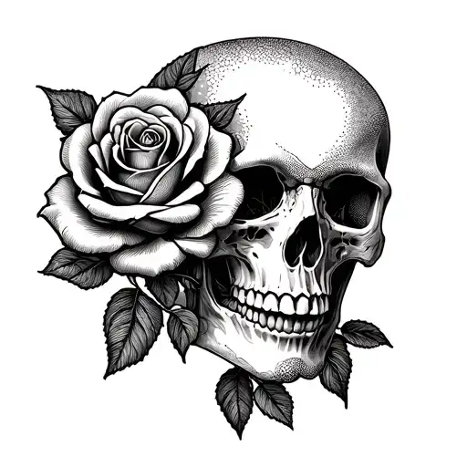 Skull And Rose