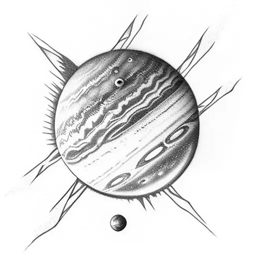 Planet Saturn With Stars Only Lines Small