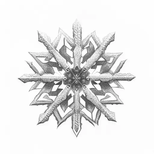 Simple Snowflake And Dog Paw Primt
