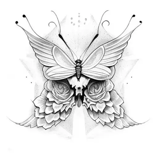 Butterfly With A Skull On The Wings