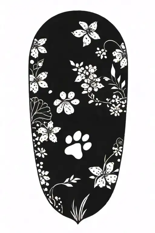 5 Paw Prints And July Flowers Arm Sleeve