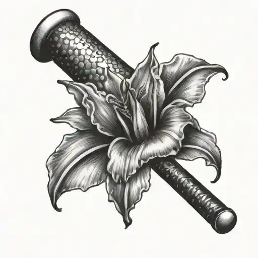 A Gladiolus Flower Morphing Into A Baseball Bat