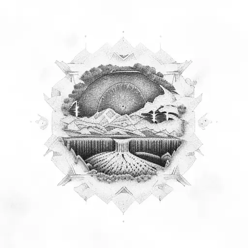 A California And Tennessee Landscape Merged Together With Spiritual Elements