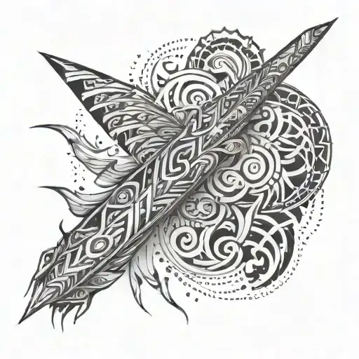 Create A Tribal-inspired Sleeve Featuring Elements Of Fire And Art Tools