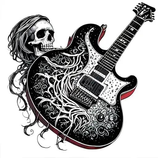 Skeleton Grateful Dead Guitar Psychedelic