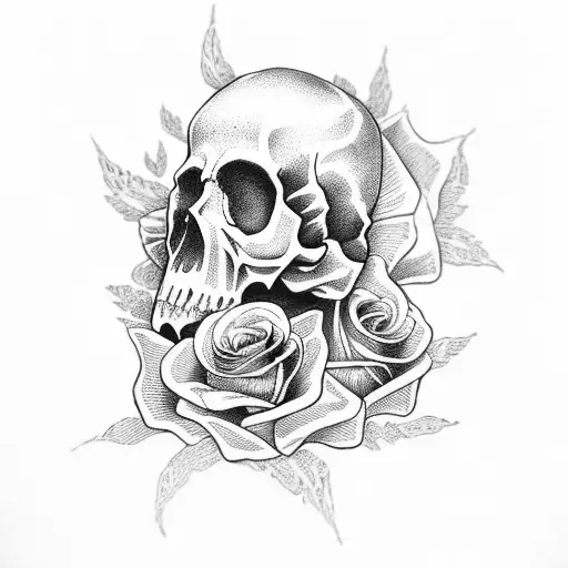 Skull With Rose