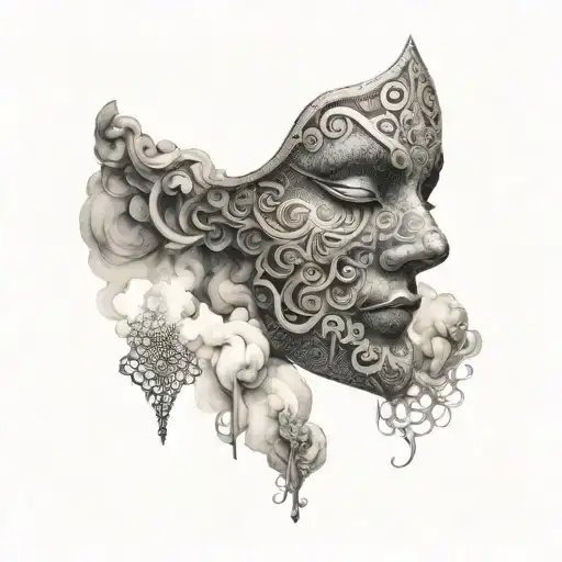 A Smoke Cloud Forming A Mysterious Mask