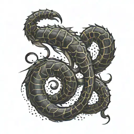 The Number 777 Intertwined With A Scorpion Silhouette