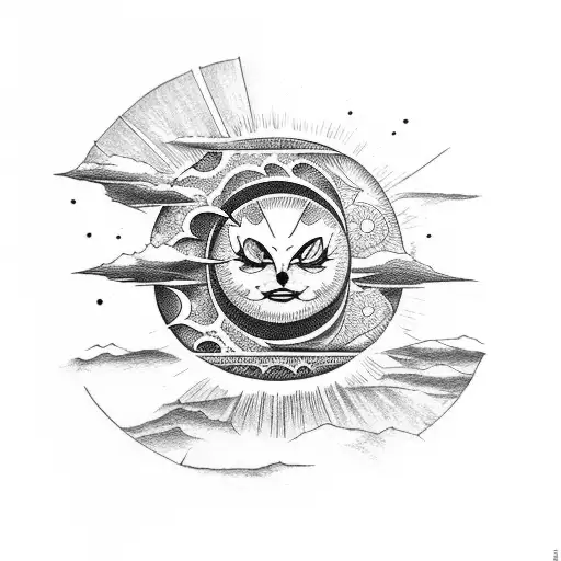 An Open Book With Sun And Moon