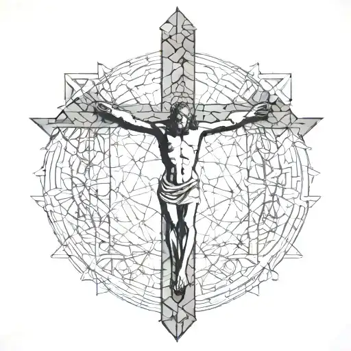 A Geometric Design Of The Crucifixion Of Jesus Christ
