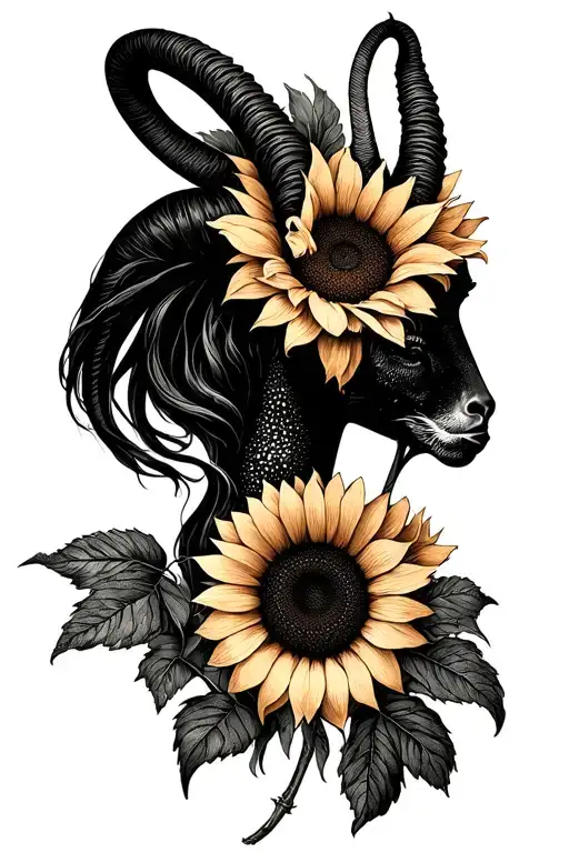 Capricorn And Libra With Sunflower