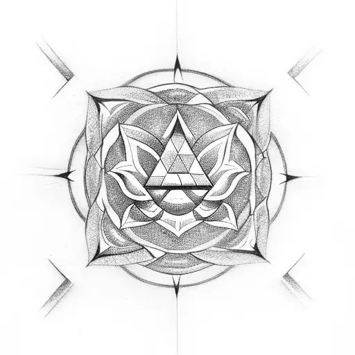 Valknut Symbol Lotus Flower
