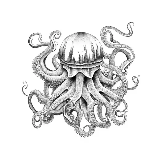 Octopus And Mountains And Jellyfish