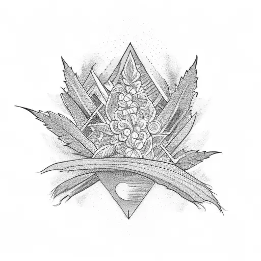 Colorful Sundown And Little Cannabis