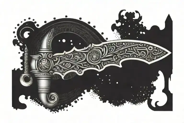 Egyptian Money Background Knife