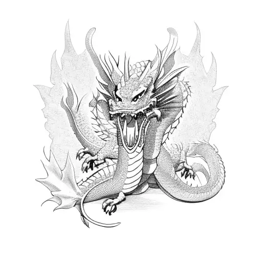 Haku Dragon With Flowers