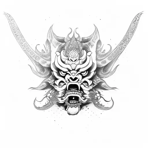 Fu Dog Oni Mask Sleeve