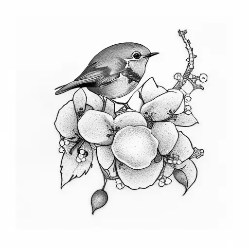 Robin And Cherryblossom