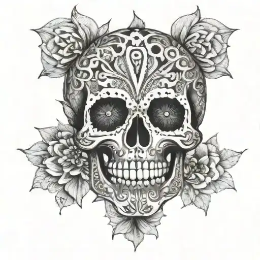 Mandala Skull Chest Symmetry