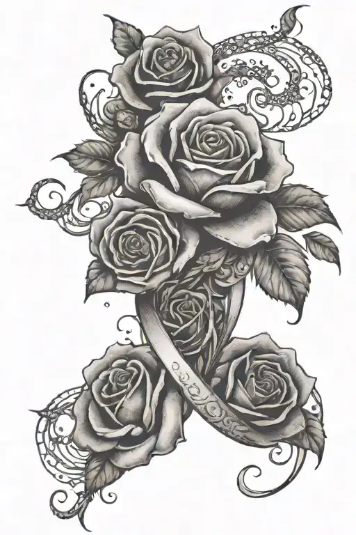 Undying Love Abstract Infinity And Roses Blooming