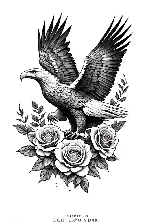 Eagle With Roses