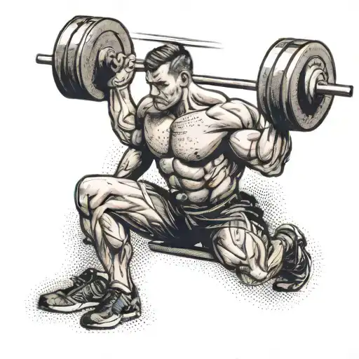 A Muscular Weightlifter Flexing With Barbells And Gym Equipment In The Background