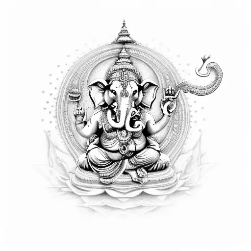 Ganesh With Dragon