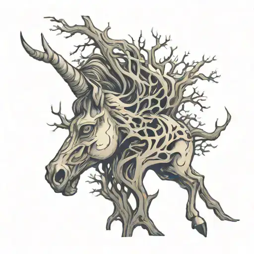 Unicorn Zombie Dead Tree