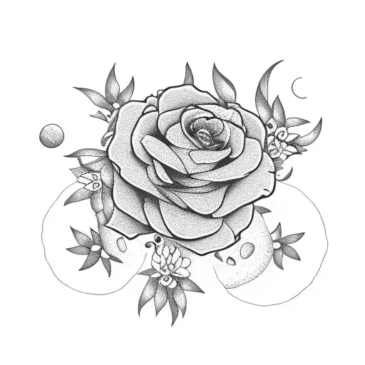 Half Moon With Flowers