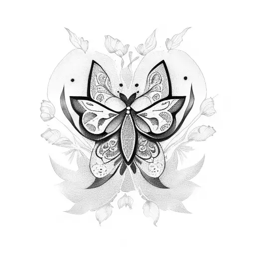 Mariposa Mitad Floral