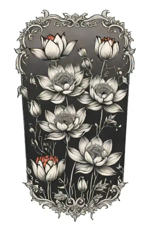 Lotus Flowers And Poppies