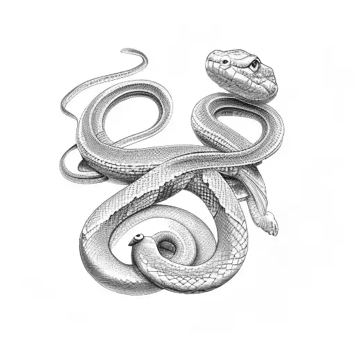 Snake On Wrist And Forearm