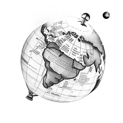 Un Globe Du Monde Avec Un Avion Qui Tourne Autours En Formant Un Arc De Cercle