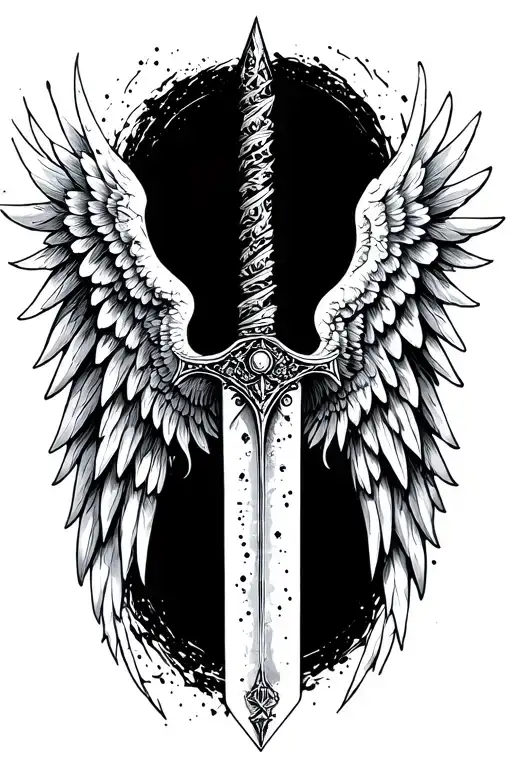 Broken Sword With Angel Wings
