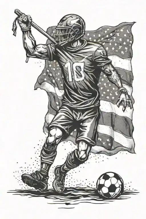 Football Fan Holding Flag I A Frame Made