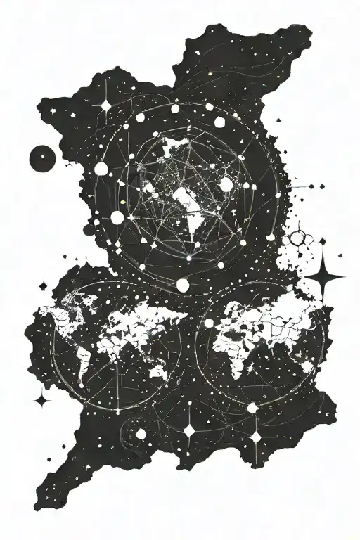 A Galaxy Map With Constellations Representing Different Travel Destinations