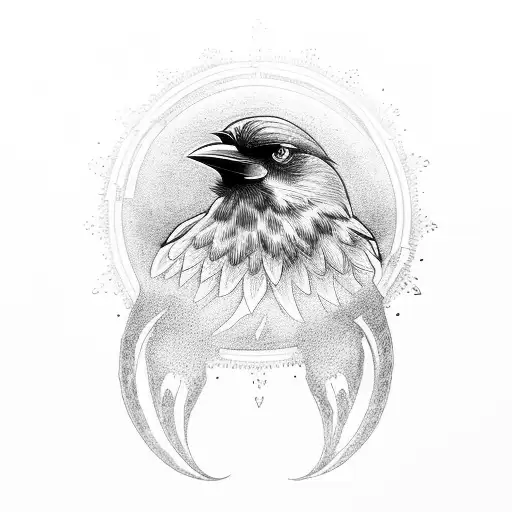 Crow With A Halo Sacred