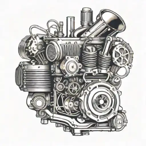 A Car Engine Made Up Of Musical Instruments