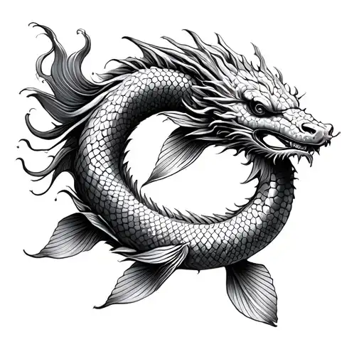 Koi Fish Transforming Into A Dragon