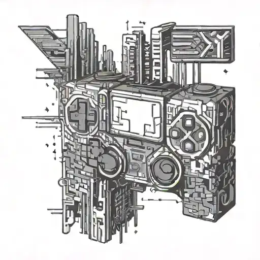 An Abstract Interpretation Of The Playstation 1 Logo Morphing Into A Futuristic Cityscape